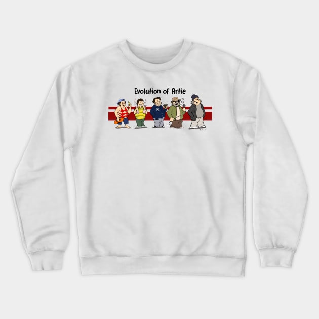 Evolution of Artie Lange Crewneck Sweatshirt by Mike Hampton Art